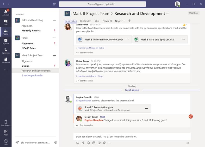 Eenvoudig samenwerken in Microsoft Teams
