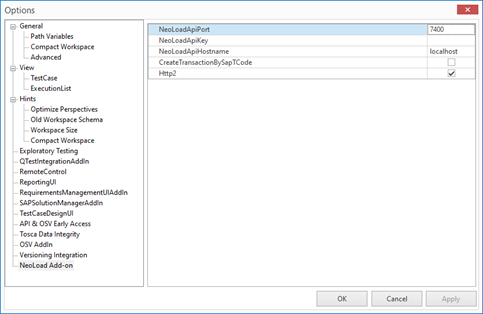Option NeoLoad Add-on